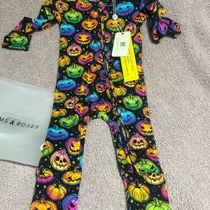 Bums and Roses Glow Hard or Go Home Footless Romper